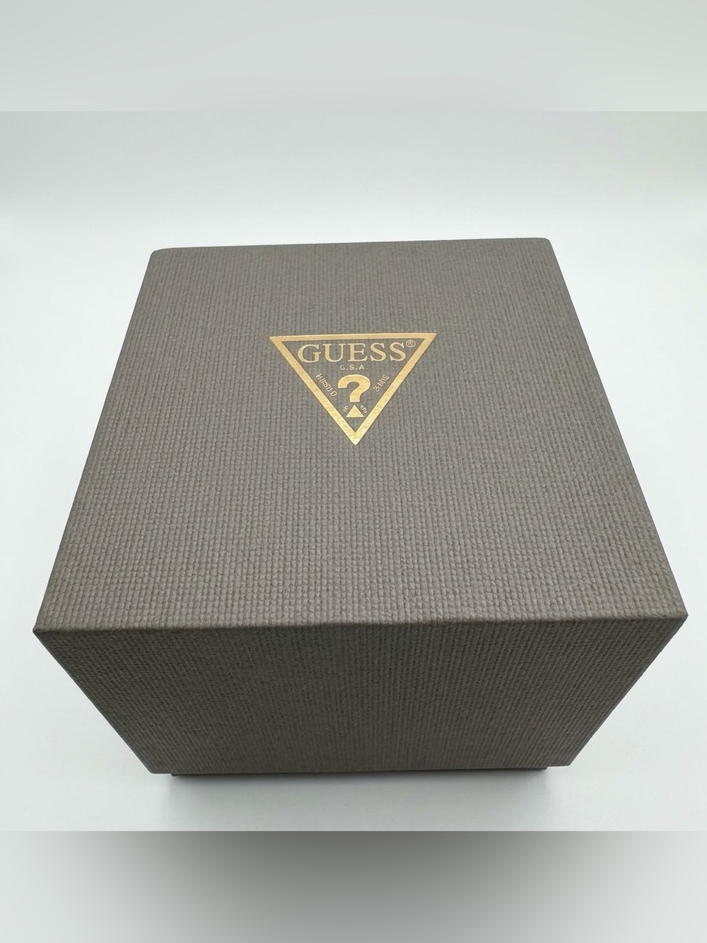Authentic GUESS Watch Gift Box Empty with Display Pillow Textured Grey Gold